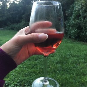 glass rose wine