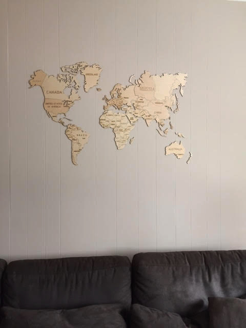 houten wereldkaart